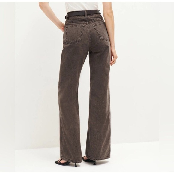 Reformation Cary High Rise Slouchy Wide Leg Denim In Vintage Espresso 28 - Picture 3 of 6